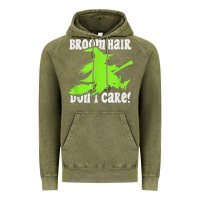 Vintage Olive witches saying broom hair dont care halloween camper joke Vintage Hoodie - longCreatives