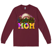 Burgundy baseball mom Long Sleeve Tee - OliviaCreatesArt