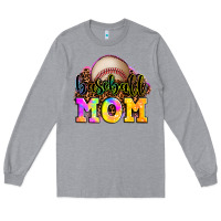Heather Grey baseball mom Long Sleeve Tee - OliviaCreatesArt