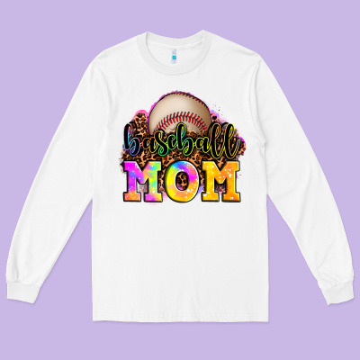 Baseball Mom Long Sleeve Tee Designed By Oliviacreatesart