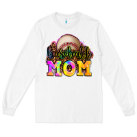 White baseball mom Long Sleeve Tee - OliviaCreatesArt