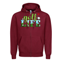 Burgundy golf life Zipper Hoodie - Artiststas