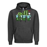 Charcoal Heather golf life Zipper Hoodie - Artiststas