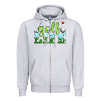Heather Grey golf life Zipper Hoodie - Artiststas