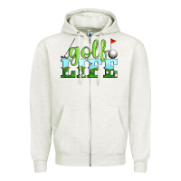 Oatmeal Heather golf life Zipper Hoodie - Artiststas