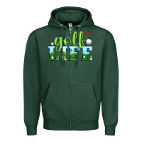 Sports Green golf life Zipper Hoodie - Artiststas
