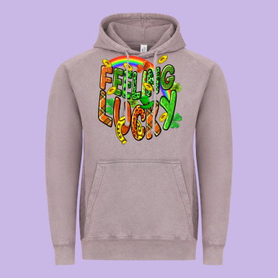 St. Patrick's Day Feeling Lucky Vintage Hoodie Designed By Cowgirlartshop