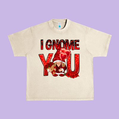 I Gnome You With Roses Valentine's Day Urban Heavy Tee Designed By Howdyjamesfarm