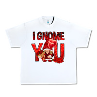 White I gnome you with roses Valentine's Day Urban Heavy Tee - HowdyJamesFarm