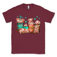 Burgundy cute pigs coffee Classic Tee - Jasminsmagicworld