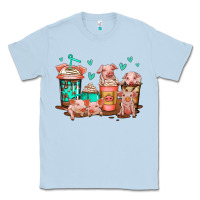 Dusty Blue cute pigs coffee Classic Tee - Jasminsmagicworld