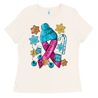 Bone winter breast cancer ribbon Ladies Tee - NancyCooperArtShop