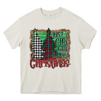 Cream Just A Girl Who Loves Christmas Heavy Core Tee - Bettercallsaul