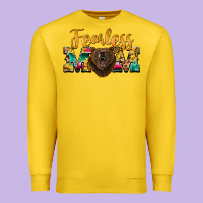 Fearless Mom Bear Premium Sweatshirt Designed By Barkaloodesign
