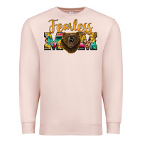 Pale Pink fearless mom bear Premium Sweatshirt - BarkalooDesign