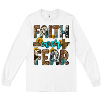 White faith over fear Long Sleeve Tee - OliviaCreatesArt