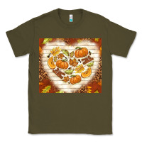 Army Green fall heart with leopard Classic Tee - TumblerDesignByShophia