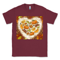 Burgundy fall heart with leopard Classic Tee - TumblerDesignByShophia