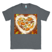 Charcoal Heather fall heart with leopard Classic Tee - TumblerDesignByShophia