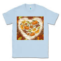 Dusty Blue fall heart with leopard Classic Tee - TumblerDesignByShophia