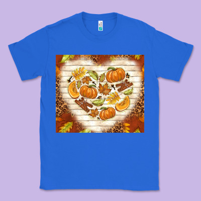 Fall Heart With Leopard Classic Tee Designed By Tumblerdesignbyshophia