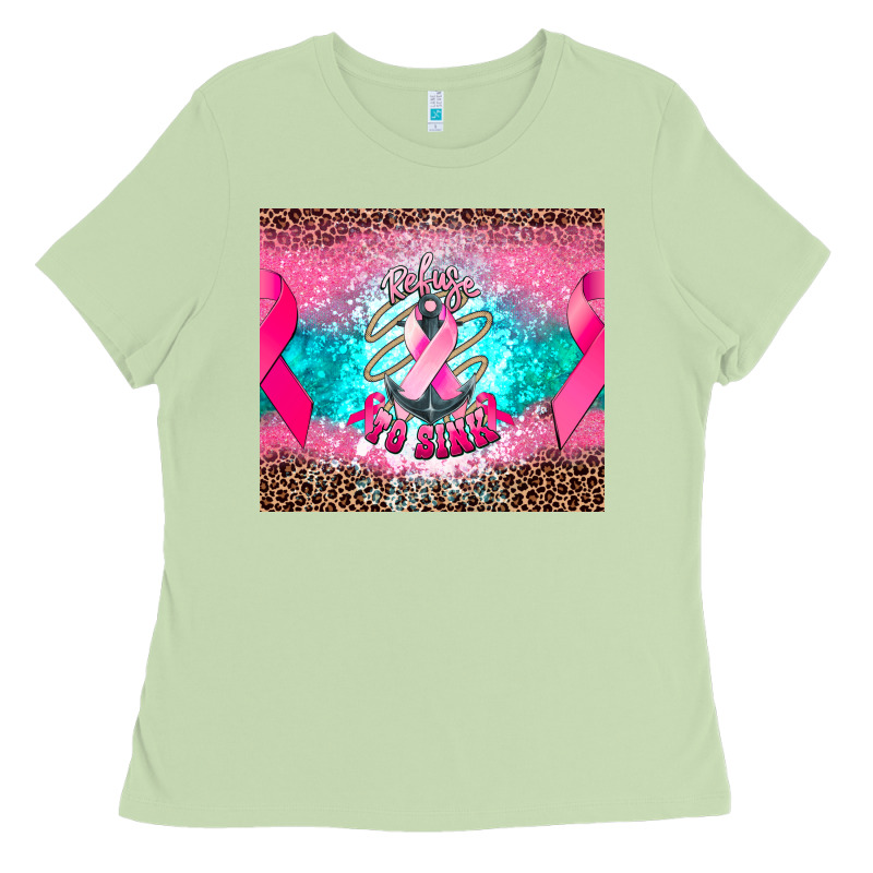 Refuse To Sink Anchor Cancer Ladies Tee by NancyCooperArtShop | Teevron