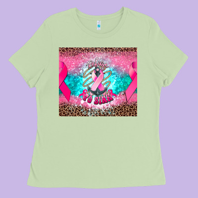 Refuse To Sink Anchor Cancer Ladies Tee Designed By Nancycooperartshop