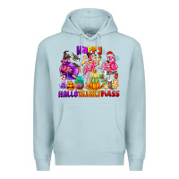 Blue Mist Happy Hallo Thanks Mas Premium Hoodie - CowhideDigitalArt