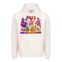 Pale Pink Happy Hallo Thanks Mas Premium Hoodie - CowhideDigitalArt