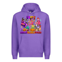 Purple Happy Hallo Thanks Mas Premium Hoodie - CowhideDigitalArt