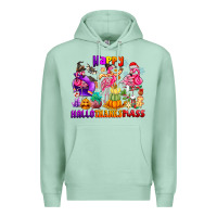 Seafoam Happy Hallo Thanks Mas Premium Hoodie - CowhideDigitalArt