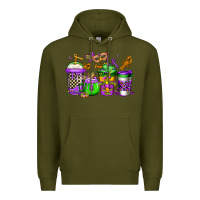 Army Green mardi gras crawfish coffee Premium Hoodie - Jasminsmagicworld
