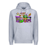 Heather Grey mardi gras crawfish coffee Premium Hoodie - Jasminsmagicworld