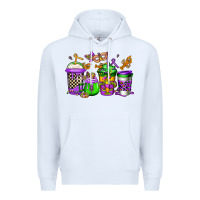 White mardi gras crawfish coffee Premium Hoodie - Jasminsmagicworld