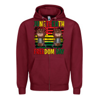 Burgundy juneteenth freedom day Zipper Hoodie - Artiststas