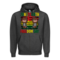 Charcoal Heather juneteenth freedom day Zipper Hoodie - Artiststas