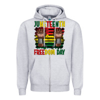 Heather Grey juneteenth freedom day Zipper Hoodie - Artiststas