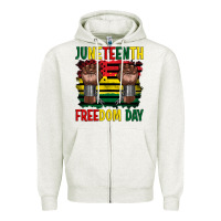 Oatmeal Heather juneteenth freedom day Zipper Hoodie - Artiststas