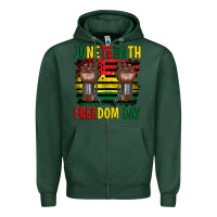 Sports Green juneteenth freedom day Zipper Hoodie - Artiststas