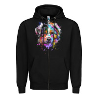 Splash Art Australian Shepherd   Aussie Lover Gifts Zipper Hoodie | Teevron