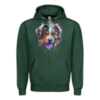 Sports Green Splash Art Australian Shepherd   Aussie Lover Gifts Zipper Hoodie - longCreatives