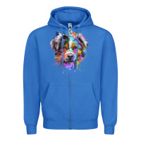 True Royal Splash Art Australian Shepherd   Aussie Lover Gifts Zipper Hoodie - longCreatives