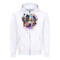 White Splash Art Australian Shepherd   Aussie Lover Gifts Zipper Hoodie - longCreatives