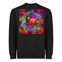 Black halloween red angus bull Heavyweight Sweatshirt - LillyAllenDesigns