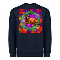 Navy halloween red angus bull Heavyweight Sweatshirt - LillyAllenDesigns