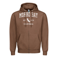 Chestnut Morro Bay California CA Vintage Athletic Sports Design Zipper Hoodie - longCreatives