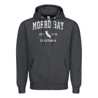 Smoke Morro Bay California CA Vintage Athletic Sports Design Zipper Hoodie - longCreatives