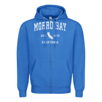True Royal Morro Bay California CA Vintage Athletic Sports Design Zipper Hoodie - longCreatives