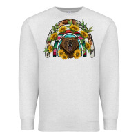 Oatmeal Heather bear rainbow Premium Sweatshirt - BarkalooDesign