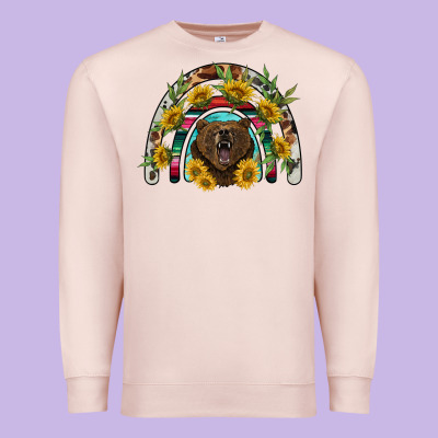 Bear Rainbow Premium Sweatshirt Designed By Barkaloodesign